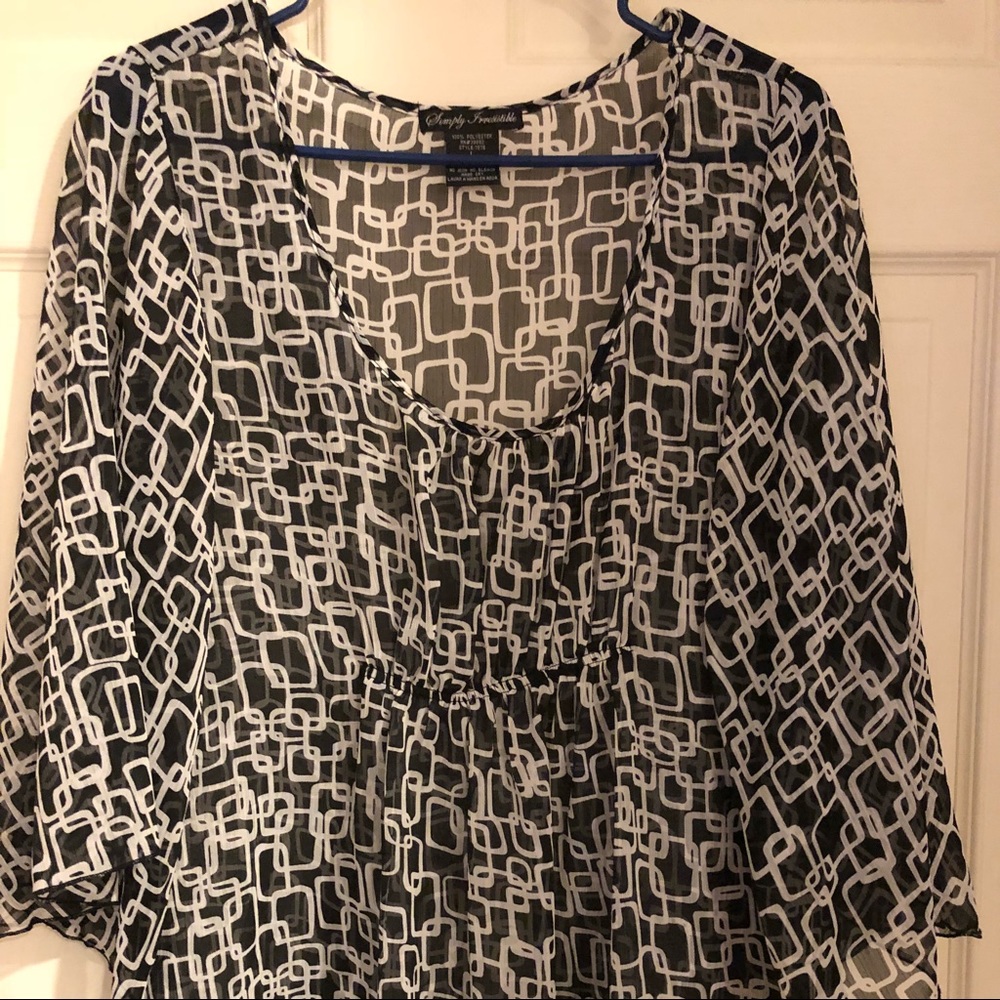 Sheer Geometric Patterned Top